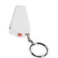 Key Ring, Whistle, & Light - Batteries included - White